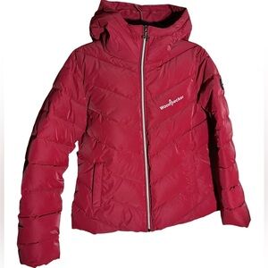 Woodpecker Red Hooded Puffer Jacket size Medium